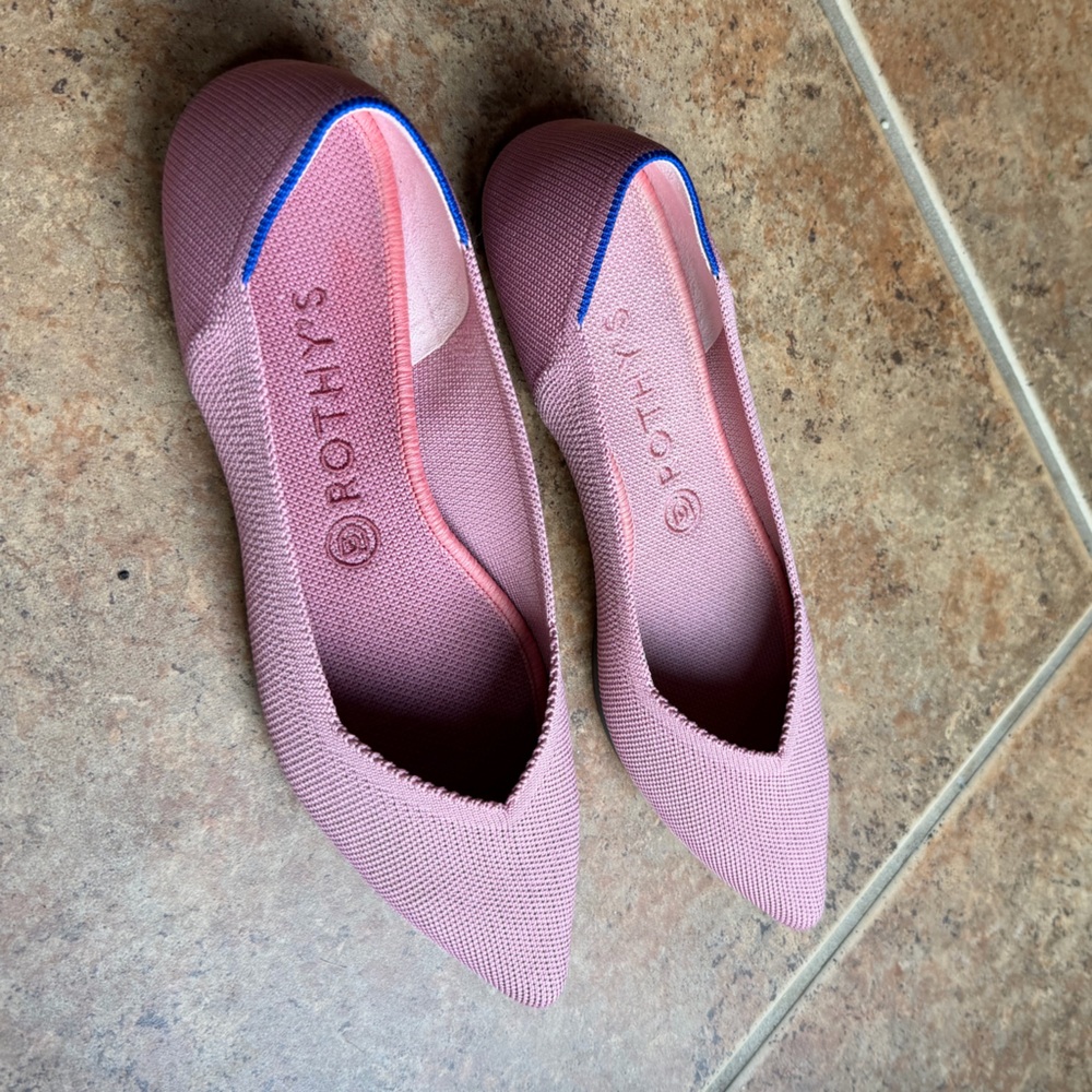 Rothys the point  pink EUC Sz 9.5